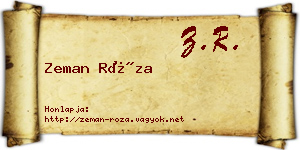 Zeman Róza névjegykártya